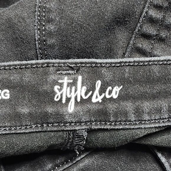 Style & Co Jeans Womens 14S Black Curvy‎ Skinny Leg Stretch Denim Pants Comfort - Picture 13 of 14